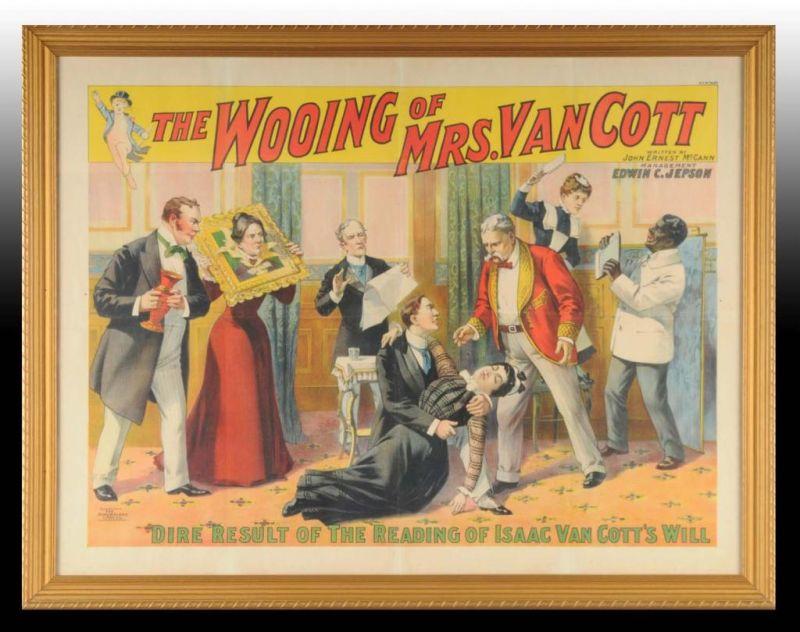 Appraisal: The Wooing of Mrs VanCott Paper Litho Play Poster Description