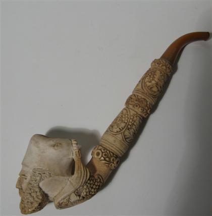 Appraisal: Carved mirshaw pipe th century depicting the head of a