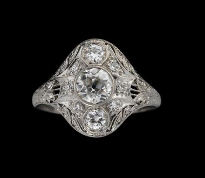 Appraisal: Platinum and diamond ringart deco