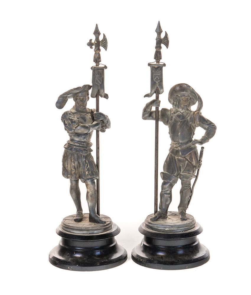 Appraisal: Pair of Ansonia Figural Clock Statues Pair of Ansonia Figural