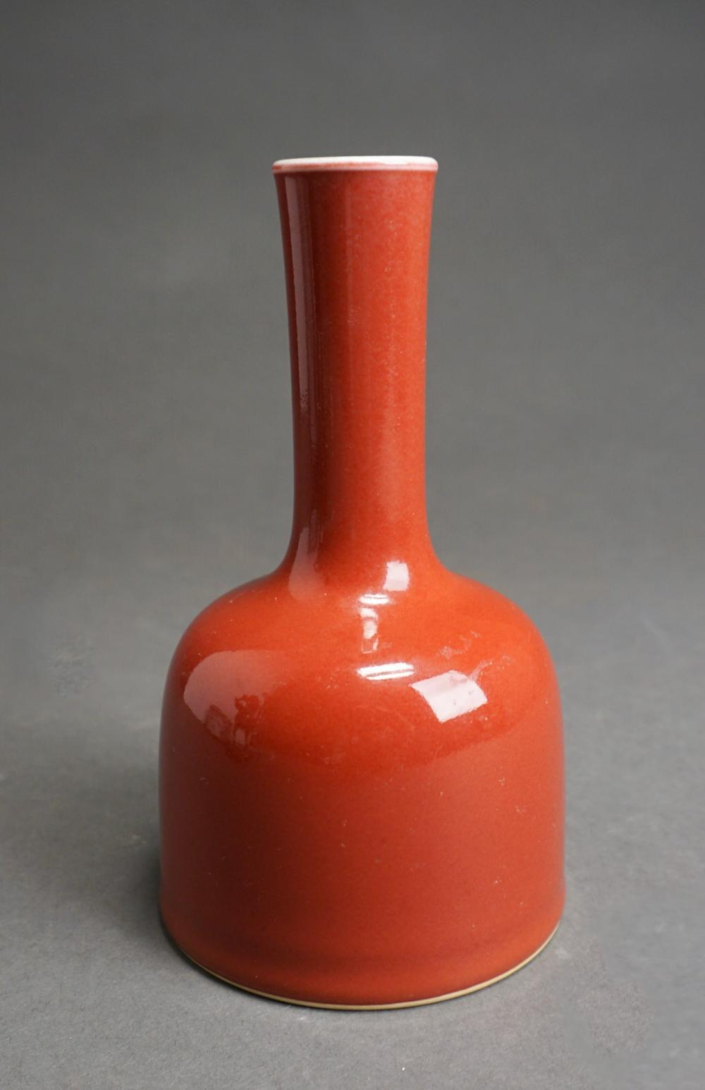 Appraisal: Chinese Sang de Boeuf Club Form Bottle Vase H in