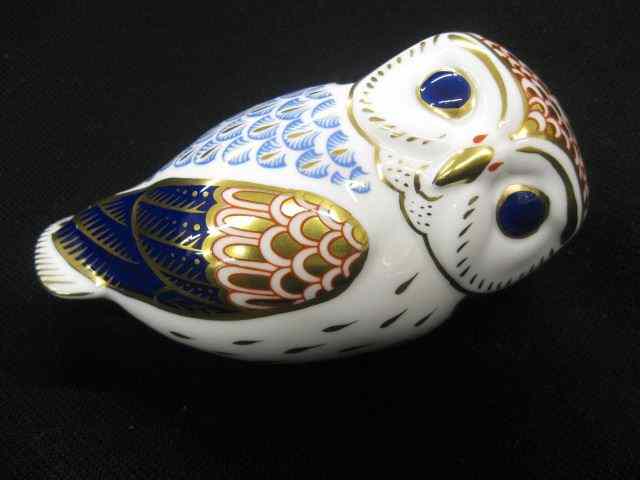 Appraisal: Royal Crown Derby Porcelain Owl Figurine Imari colors gold trim