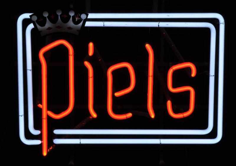 Appraisal: Piels Double Border Crown Plate Neon Sign Description s Piels