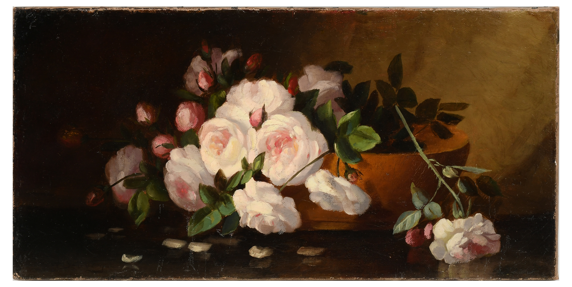 Appraisal: SEAVEY George Washington American - Still Life of Roses in