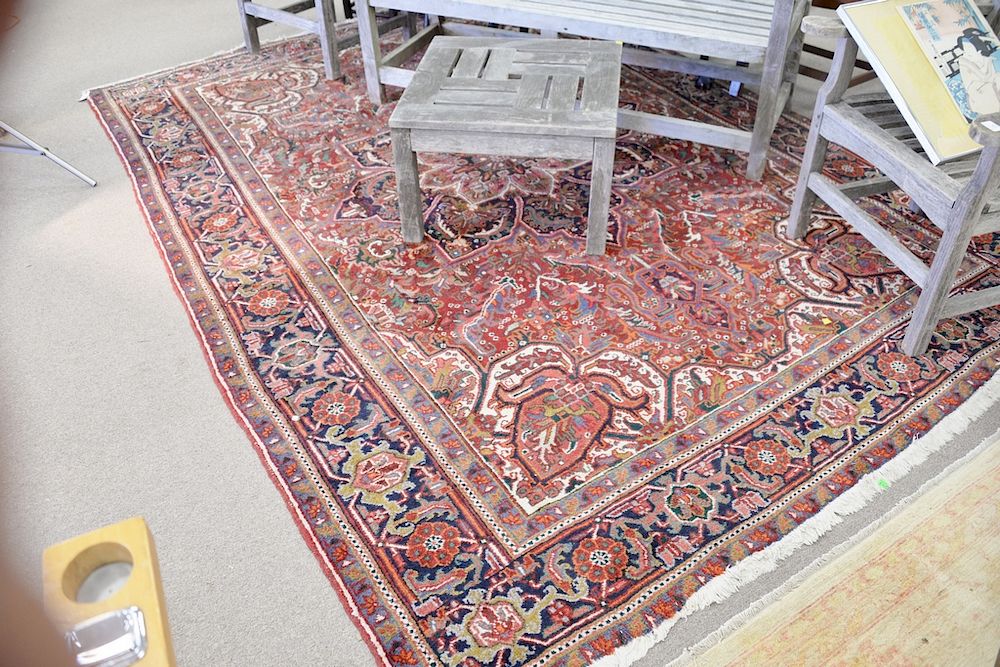 Appraisal: Heriz Oriental carpet ' x ' Heriz Oriental carpet '