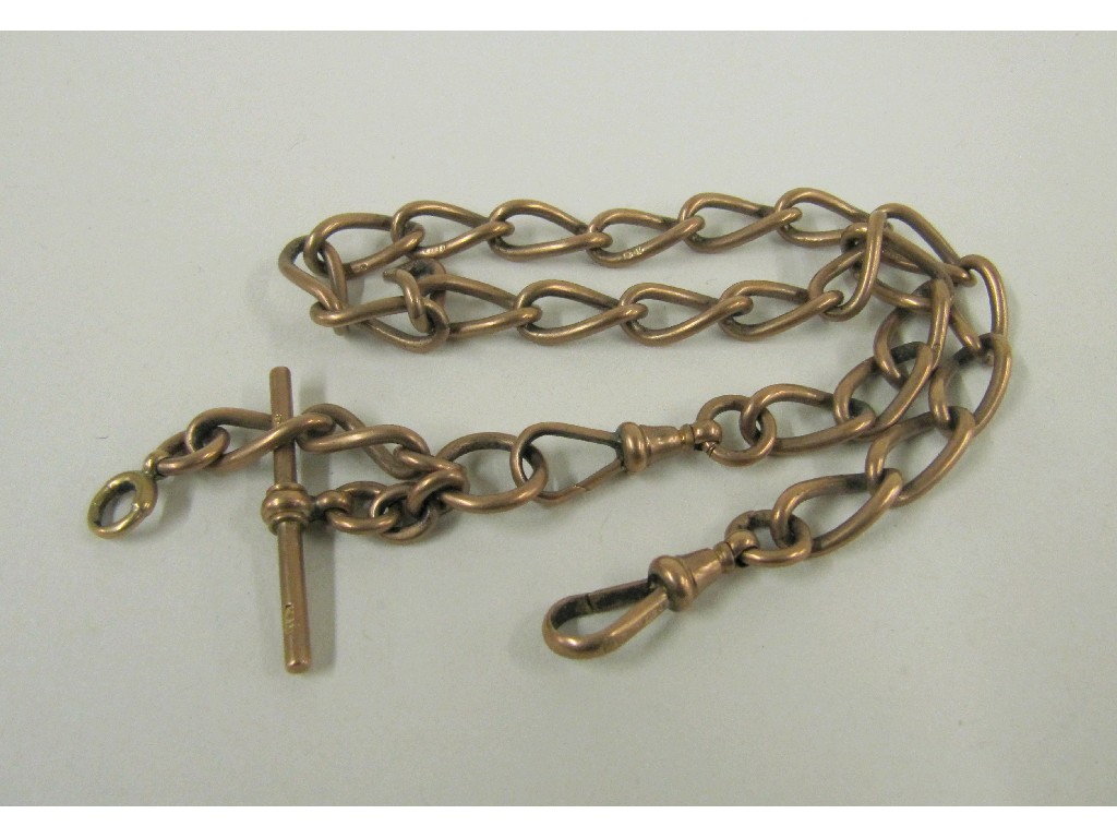 Appraisal: Nine carat rose gold curb link Albert chain