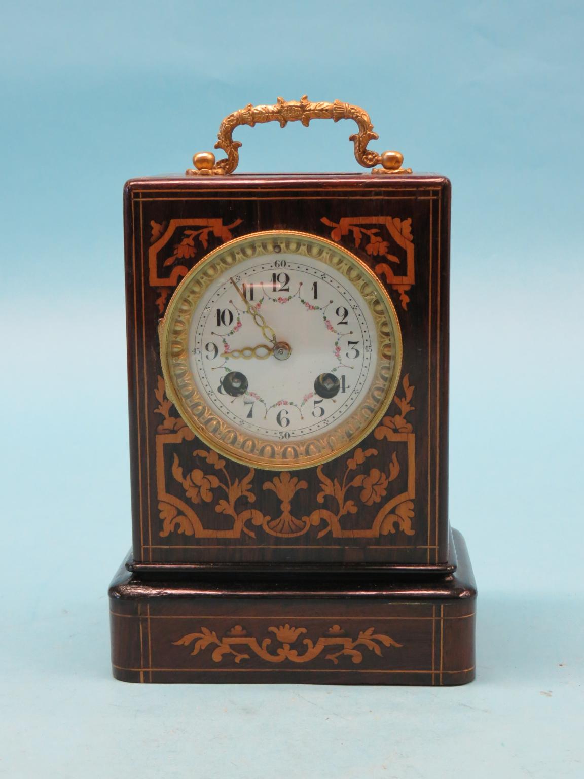 Appraisal: A th century French mantel clock with enamelled dial Japy