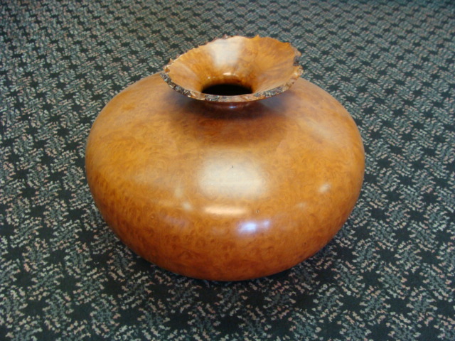 Appraisal: L LYELL Art Wood Vessel Madrone Burl Signed H in