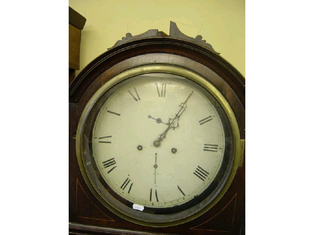 Appraisal: A Georgian mahogany longcase clock the case with string inlaid