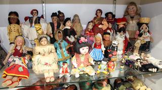 Appraisal: lot of approximately International dolls of wood plastic cloth and