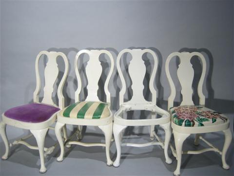 Appraisal: DOROTHY DRAPER WHITE QUEEN ANNE SIDECHAIRS Set of four white