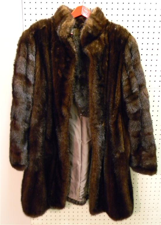 Appraisal: Mink short coat approximate size dark brown Reichlin Furriers label