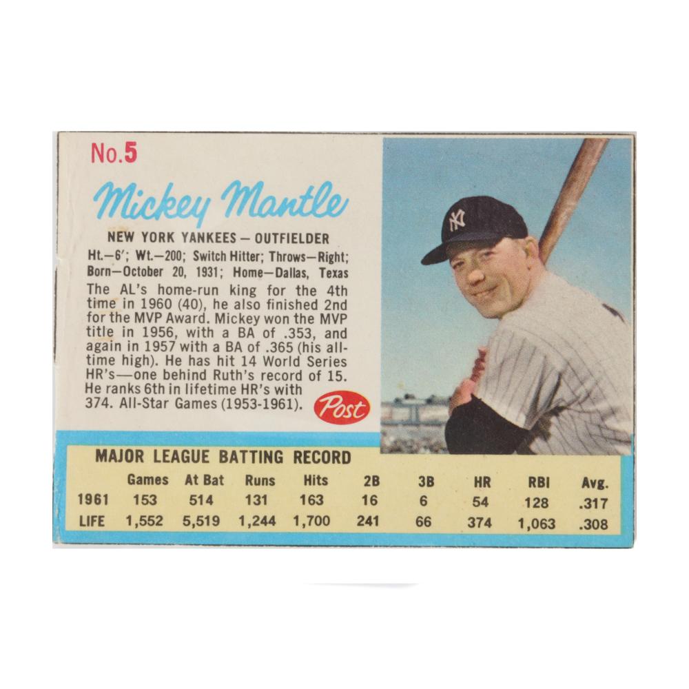 Appraisal: POST MICKEY MANTLE VGEX Post Mickey Mantle VGEX Post Mickey