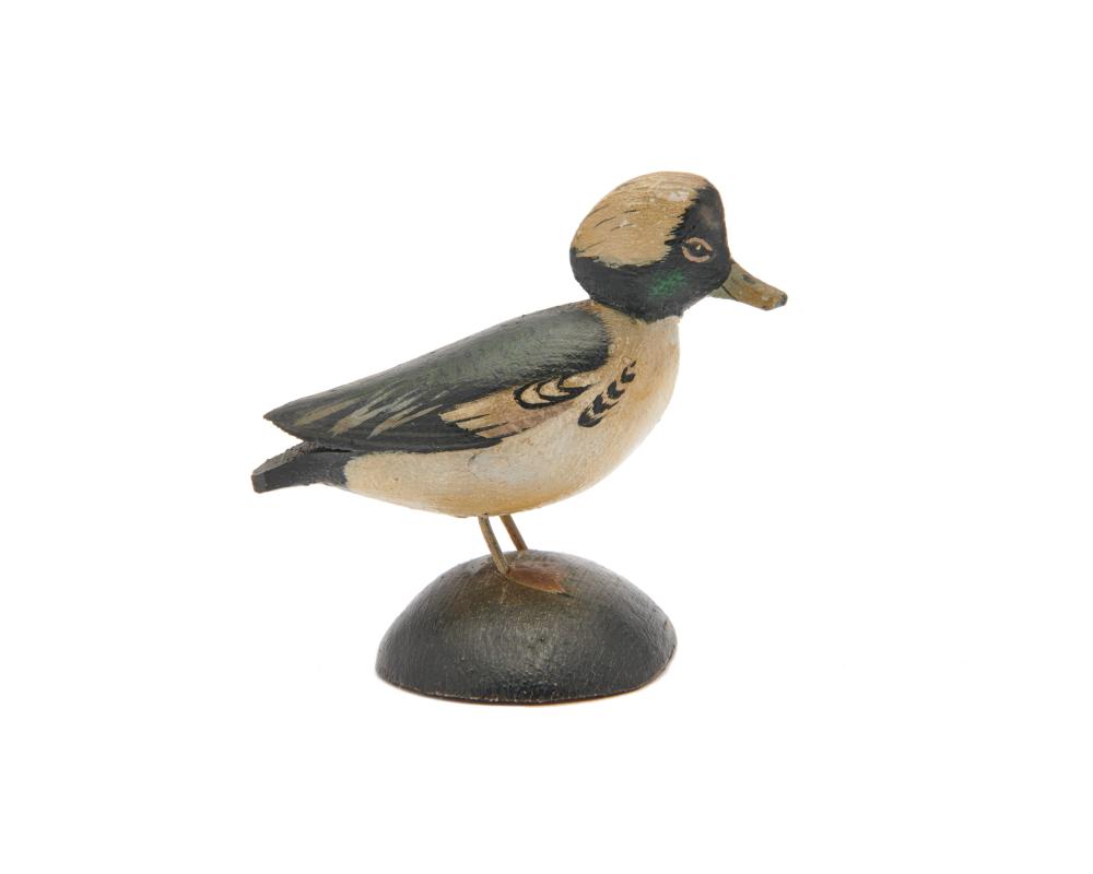 Appraisal: A ELMER CROWELL Miniature Bufflehead male stamped A E CROWELL