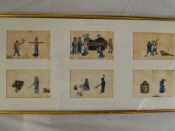 Appraisal: Chinese rice paper watercolours Set of six images of Justice