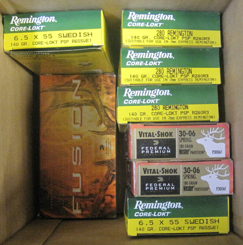 Appraisal: ASSORTED RIFLE AMMUNITION Remington Rem caliber grain Core-Lokt Federal Premium