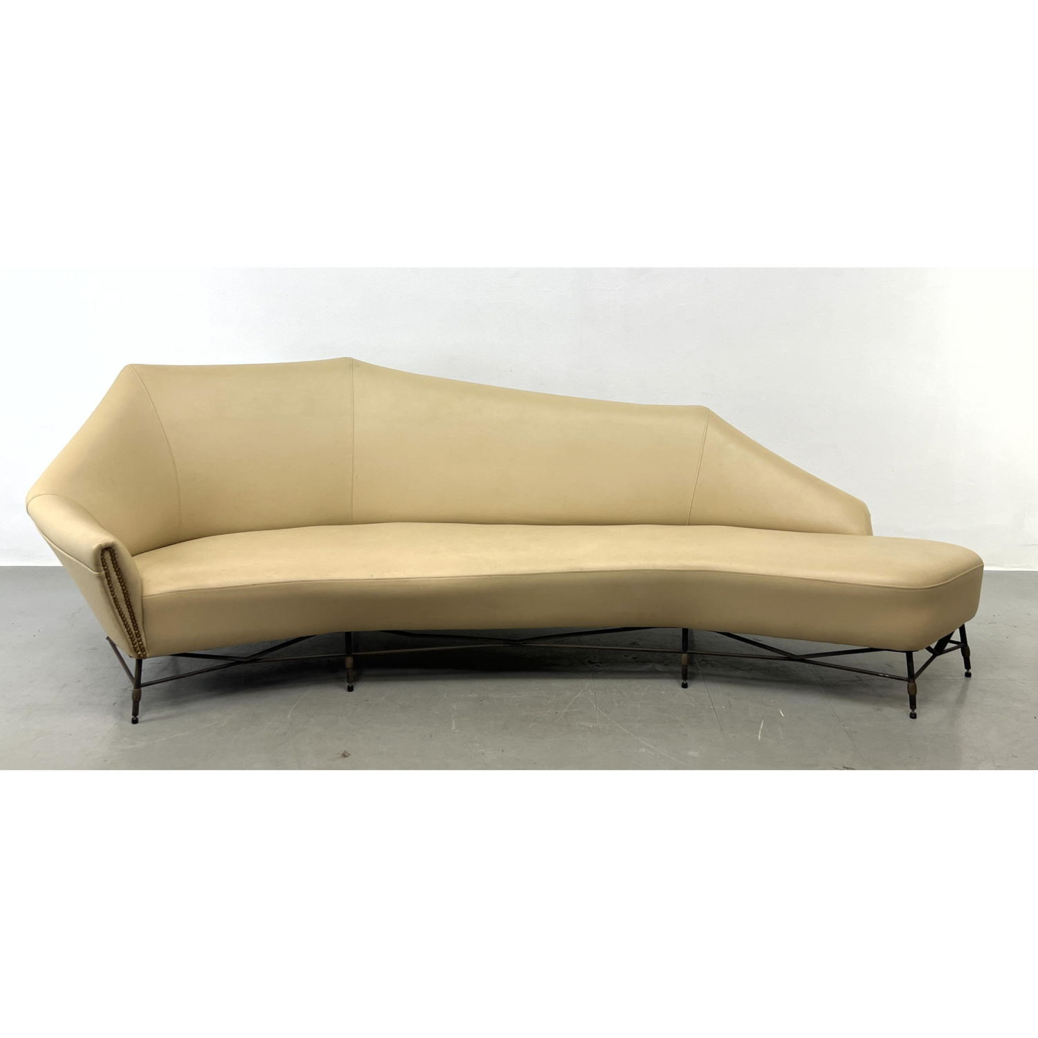 Appraisal: Vintage Decorator Contour Sofa Couch Italian Style with angled back