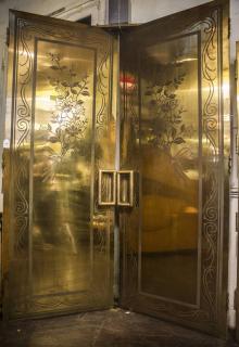 Appraisal: Pair Clift Hotel San Francisco Brass Covered Doors French H