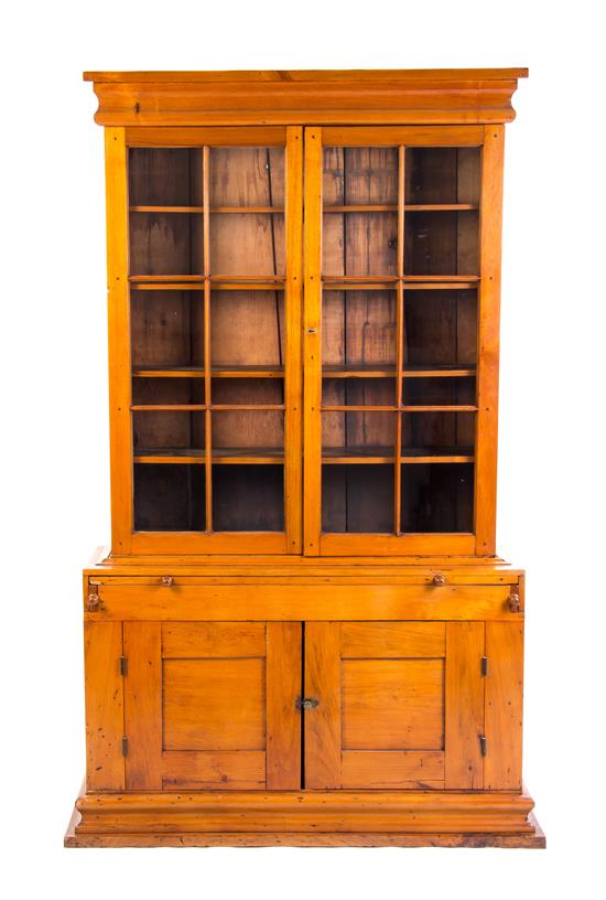 Appraisal: Sale Lot An American Cherry Secretary Bookcase late th century