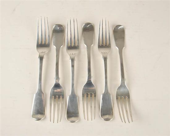 Appraisal: Six English Sterling Forks bearing London date marks for and