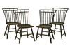 Appraisal: CHAIRS - Rare set of four birdcage Windsor dining chairs