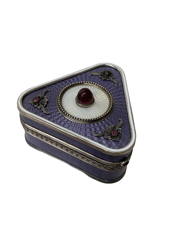 Appraisal: Russian Silver And Enamel Vanity Box Russian Silver And Enamel