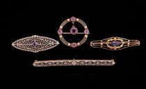 Appraisal: A Lot of Antique Brooches Lot includes four pins two