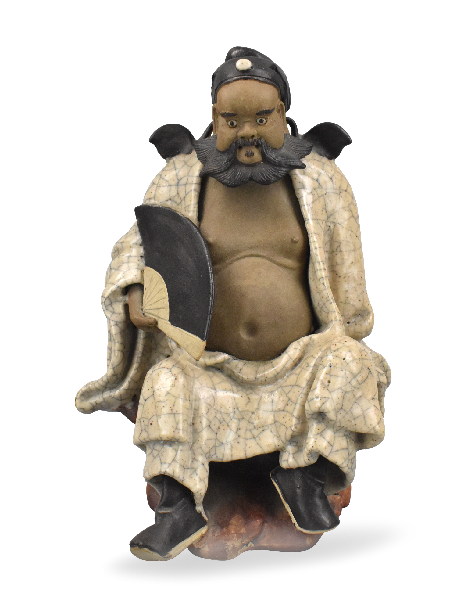 Appraisal: A Chinese Shiwan ware ge type porcelain statue of Zhong