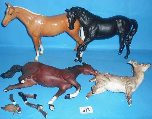 Appraisal: Beswick Animals Stag Bois Roussel Horse Black Beauty And Spirit