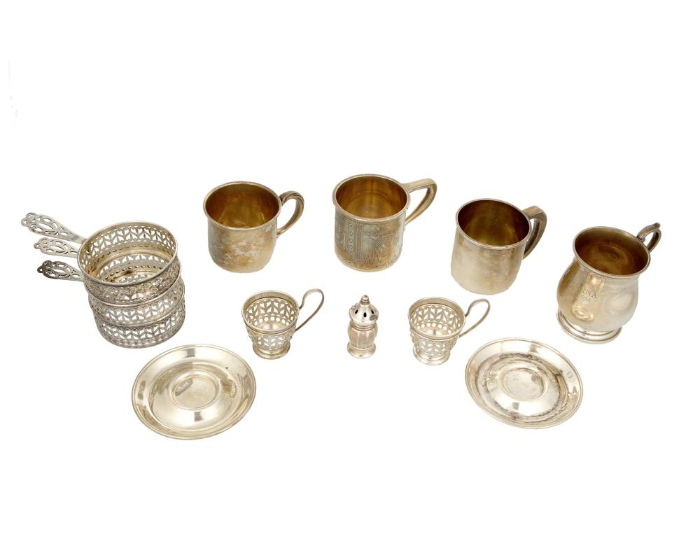 Appraisal: A GROUP OF STERLING SILVER HOLLOWAREA group of sterling silver