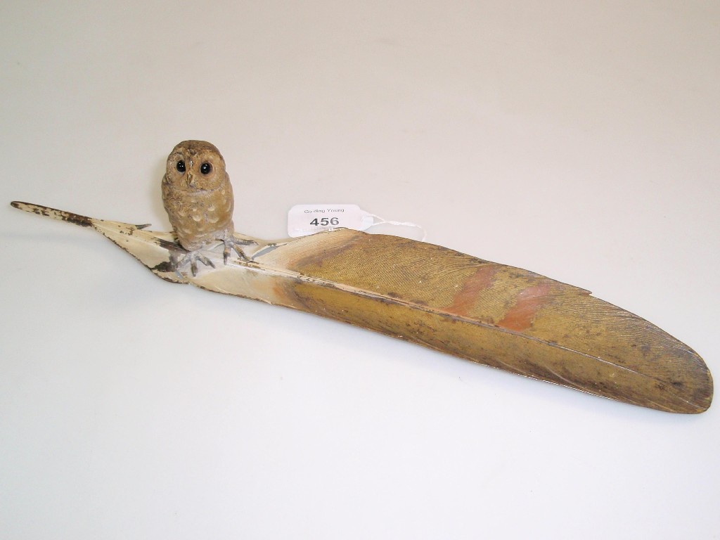 Appraisal: A Franz Bergman cold painted model of a baby owl