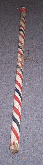 Appraisal: A barber's painted wood pole circa cm longnote This orginally