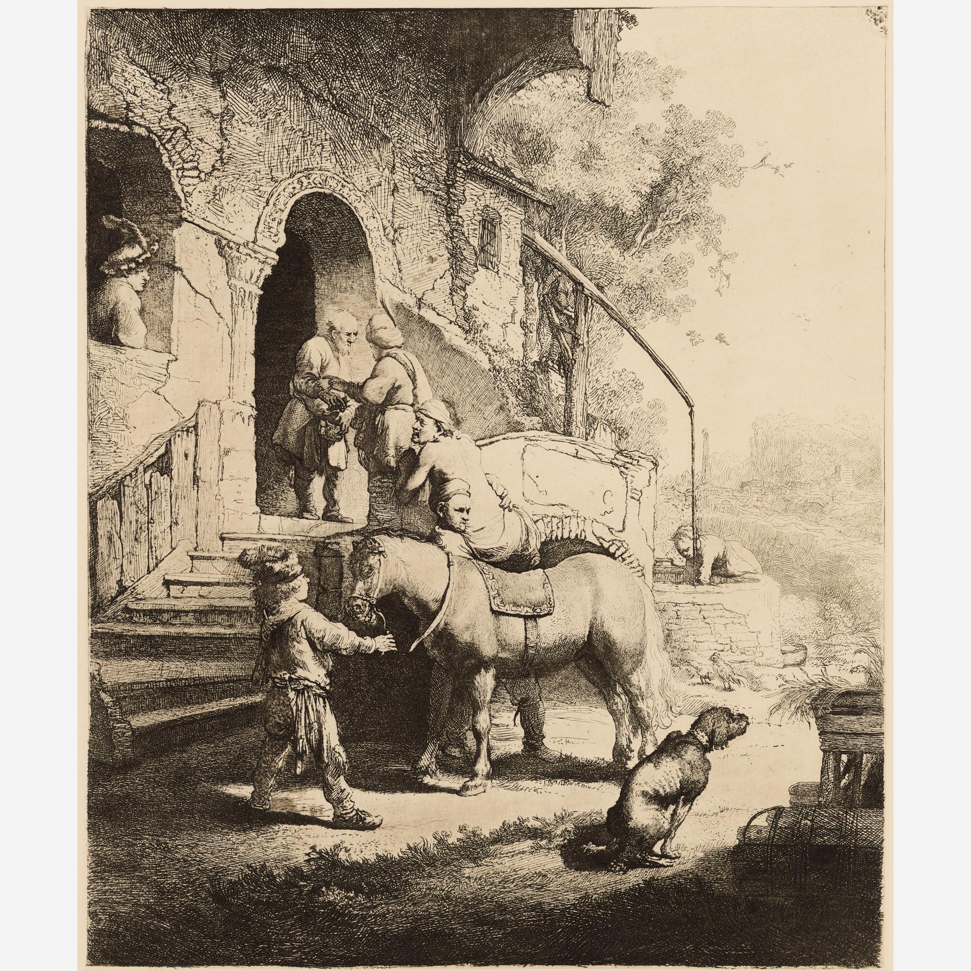 Appraisal: REMBRANDT VAN RIJN AFTER GOOD SAMARITAN ETCHING A richly etched