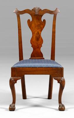 Appraisal: Morris family Philadelphia side chair Chippendale walnut throughout with shell-carved