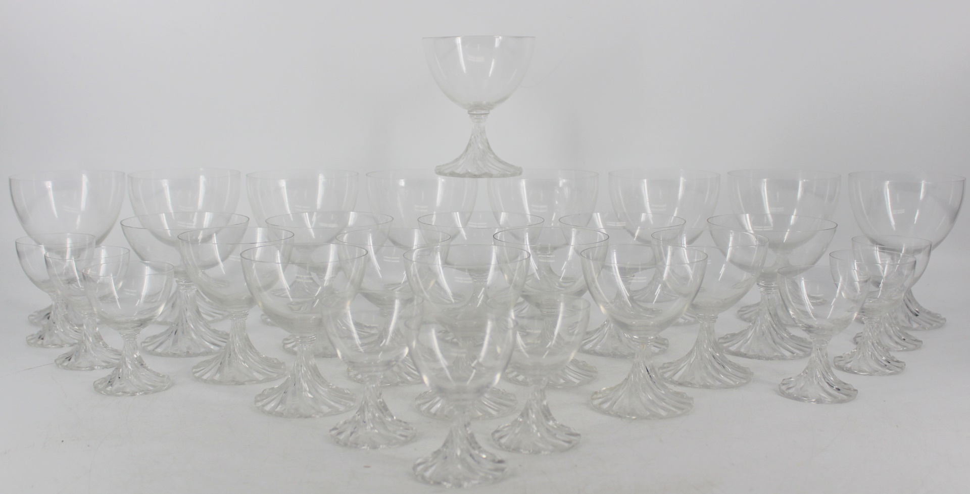 Appraisal: LALIQUE CRYSTAL RAMBOUILLET GLASSES Including stems stems with broad bowls