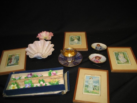 Appraisal: LOT INCL LIMOGES DRESDEN Including one Limoges bon bon dish