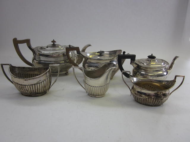 Appraisal: A th century silver four piece tea service by Daniel