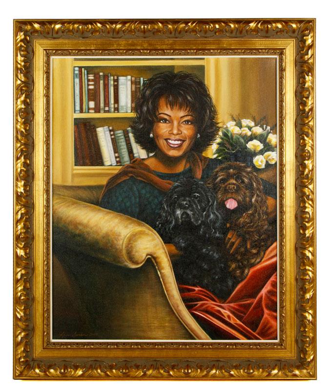 Appraisal: - Lot of Two Portraits of Oprah Winfrey Two portraits