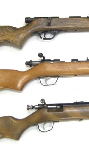 Appraisal: THREE BOLT ACTION SINGLE SHOT RIFLES Galef Humdinger barrel serial