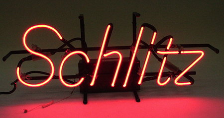 Appraisal: A SCHLITZ NEON ADVERTISING SIGN approximately cm wide