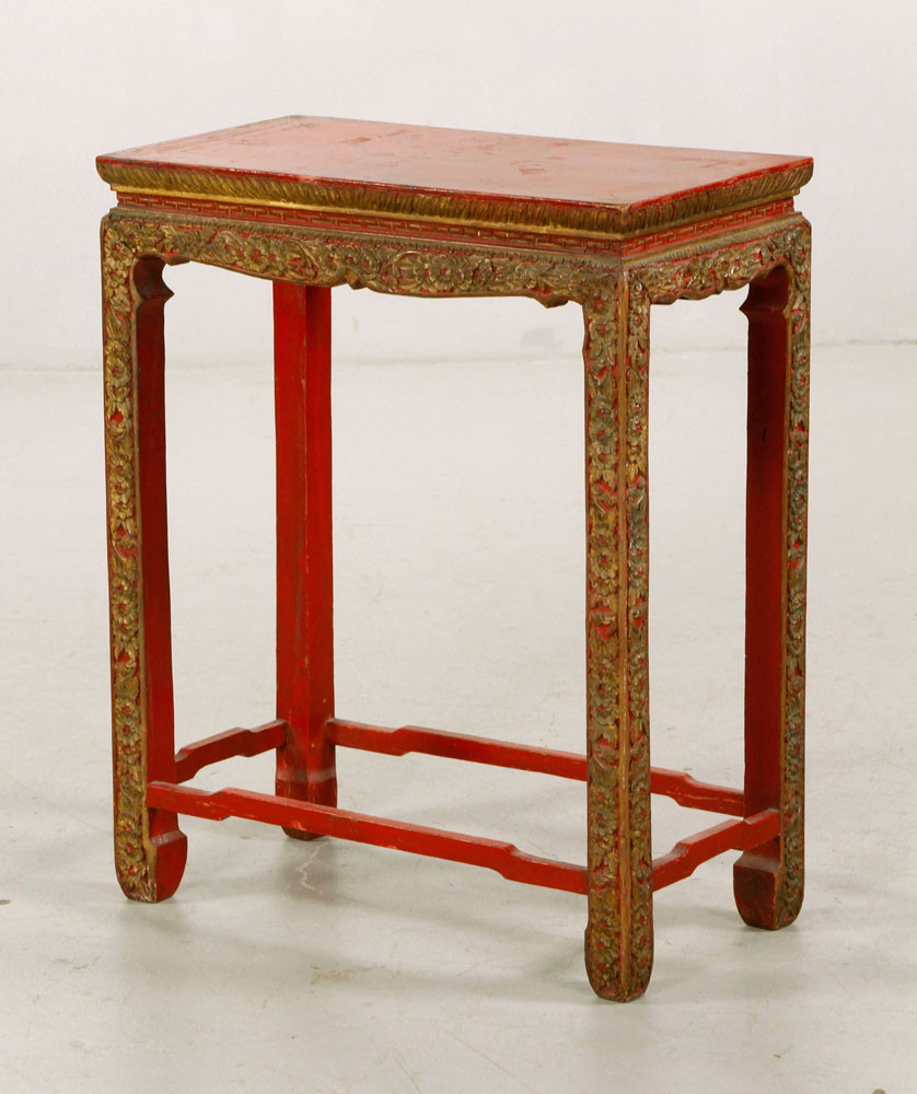 Appraisal: - th C Chinese Painted Table th century Chinese table