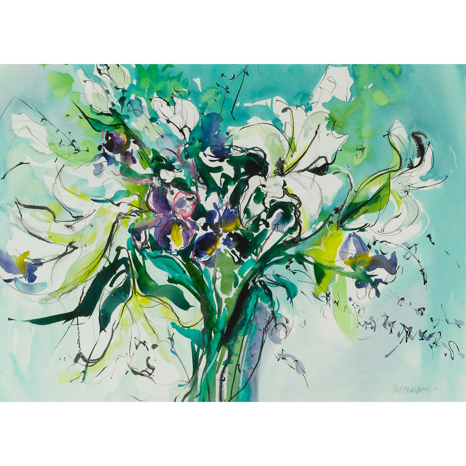 Appraisal: PAT FAIRHEAD LILLIES watercolour signed x cm x cm