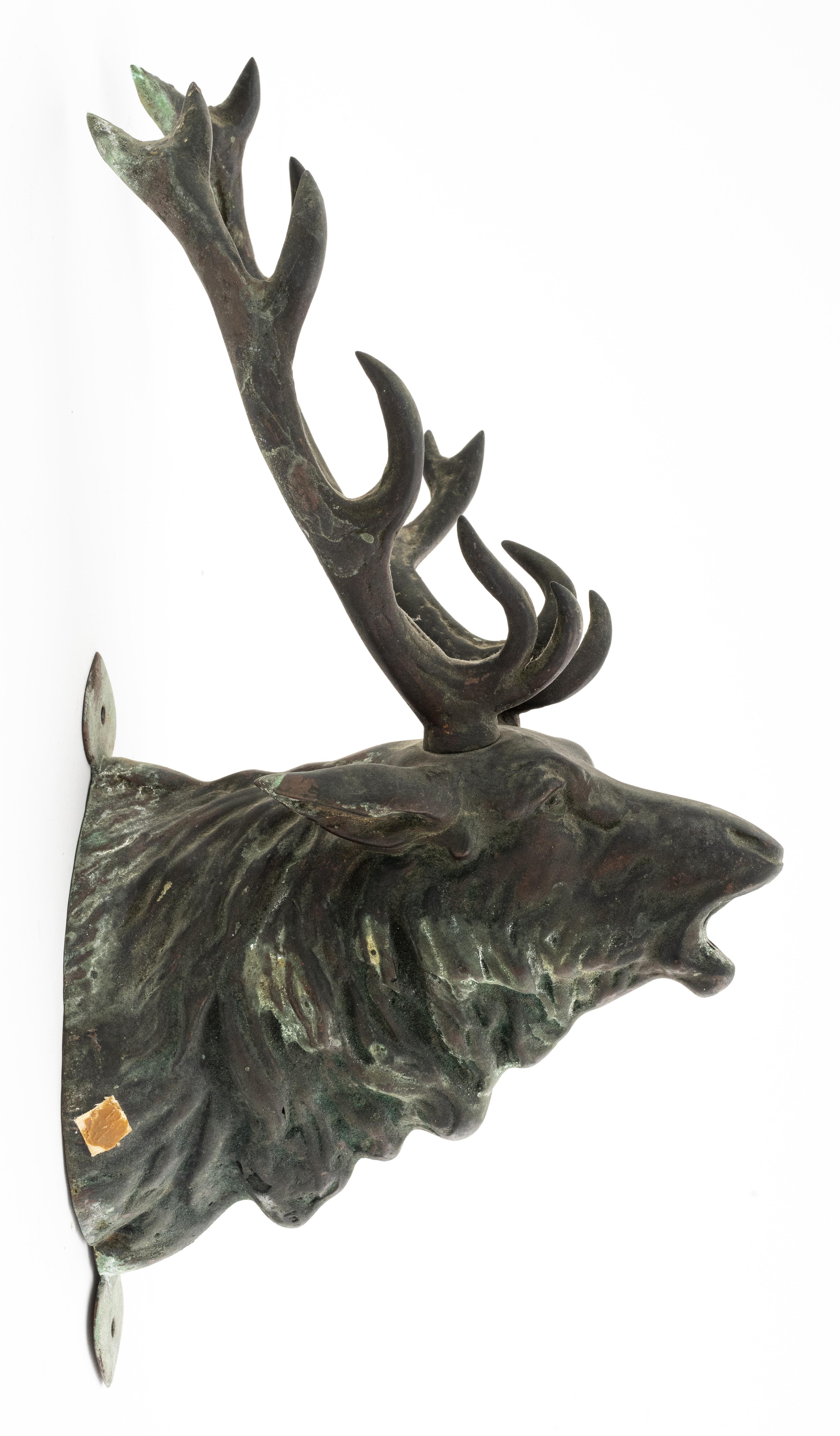 Appraisal: ANIMALIER MANNER BRONZE STAG HEAD Animalier manner cast bronze wall