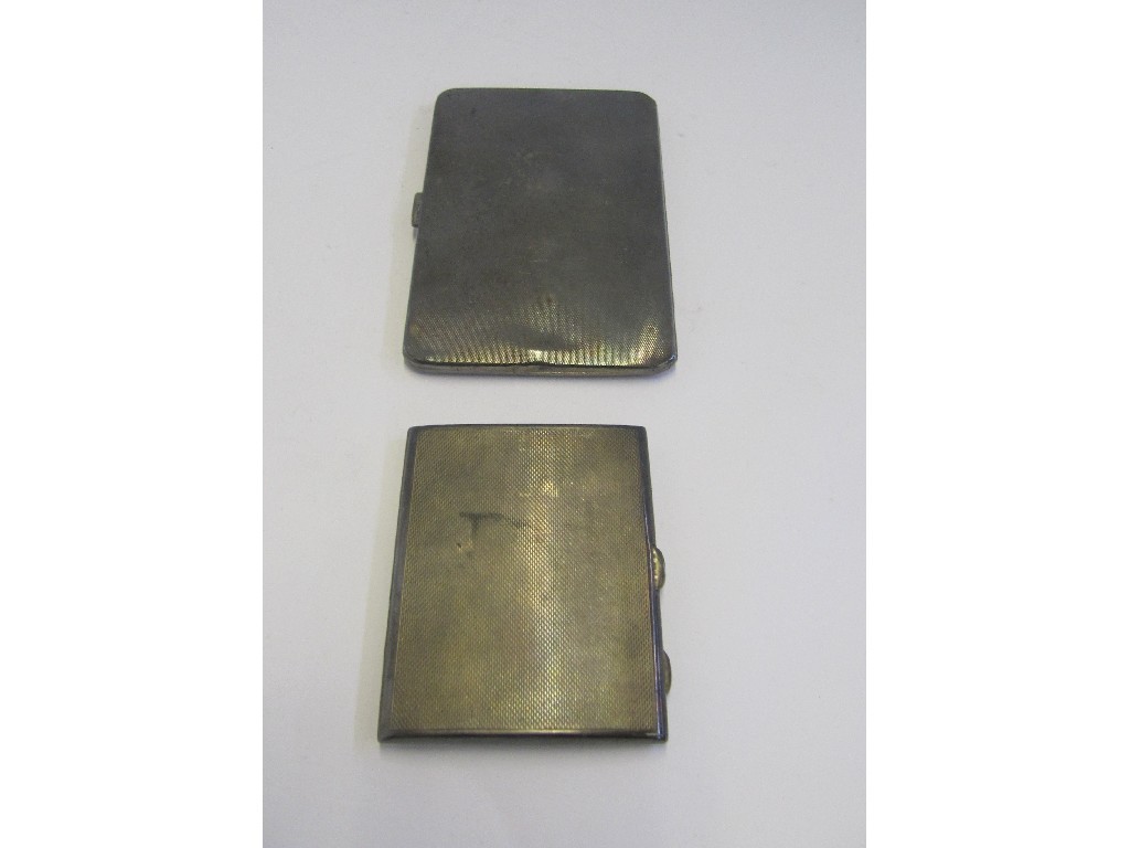 Appraisal: A lot comprising two silver cigarette cases