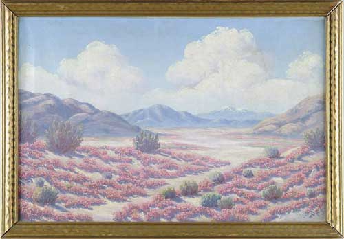 Appraisal: CHARLES WESLEY NICHOLSON American - DESERT FLOWERS Colorful oil on