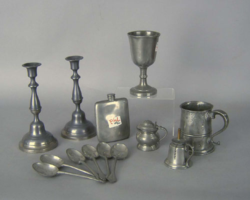 Appraisal: Group of pewter table articles