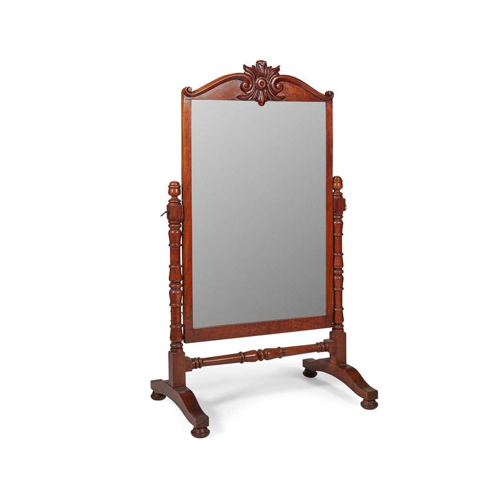 Appraisal: LATE REGENCY MAHOGANY CHEVAL MIRROR TH CENTURY cm wide cm