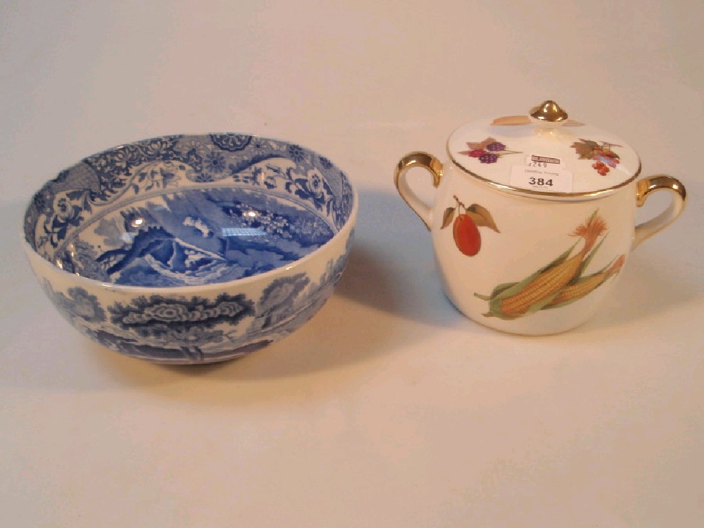 Appraisal: A Royal Worcester Evesham pattern pot and cover and a