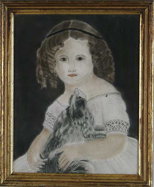 Appraisal: MISS MYRA PAINE American th Century GIRL WITH CAT Pastel