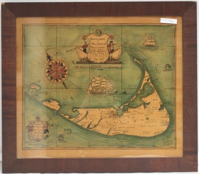 Appraisal: FRAMED MAP OF NANTUCKET ISLAND AS ITAPPEARED IN THE YEAR